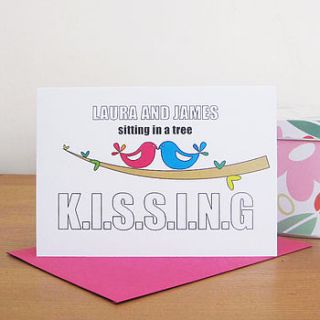 personalised love birds card by mrs l cards