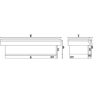 Aluminum Crossover Truck Box — Single-Lid Low Profile Box, 52in. x 63in. x 8 1/2in. x 13in. x 20in.  Crossbed Boxes
