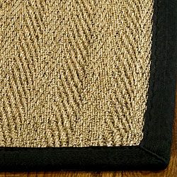 Contemporary Hand woven Sisal Natural/ Black Seagrass Runner (26 X 6)