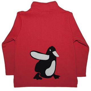 organic toasty top with penguin in cherry by monkey + bob