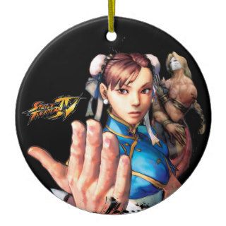 Chun Li Vs. Vega Christmas Tree Ornament