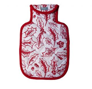 christmas holly hotwater bottle cover by warbeck & cox