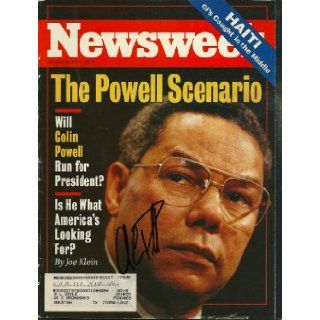 Newsweek. October 10, 1994. Signed by Colin Powell on the cover. Newsweek Books