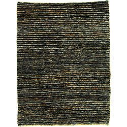 Hand knotted All natural Charcoal Grey Hemp Runner (26 X 8)