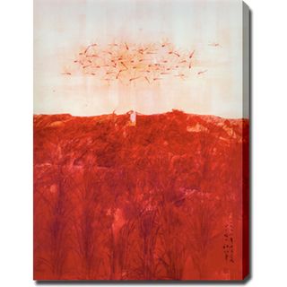 Red Forest' Abstract Oil on Canvas Art Canvas