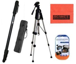 Deluxe 72 inch Camcorder Tripod And 72 Inch Monopod For Sony HDR CX210 HDR CX220 HDR CX230 HDR CX260V HDR CX290 HDR CX300 HDR CX305 HDR CX380 HDR CX430V HDR PJ230 HDR PJ380 HDR PJ430V HDR PJ650V HDR PV790V HDR TD30V Handycam Camcorder + More  Camera &am