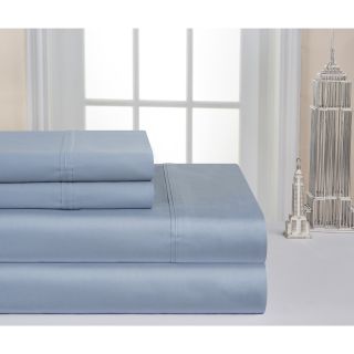 Safah International Inc Pima Cotton Extra Deep Pocket 400 Thread Count Sheet Set Blue Size Twin