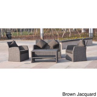 International Caravan Aruba Aluminum/ Textweave 4 piece Settee Set