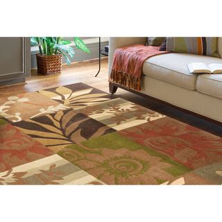 Hand tufted Equinox Rust/brown Polyester Rug (36 X 56)