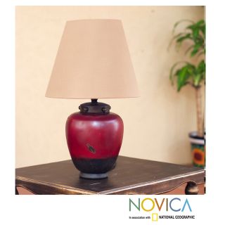 Handcrafted Ceramic Vase Of Light Table Lamp (mexico)