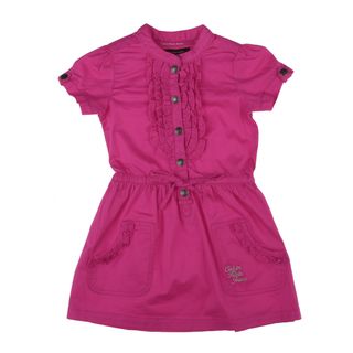 Calvin Klein Toddler Girls Button Front Dress in Hot Pink Calvin Klein Girls' Dresses