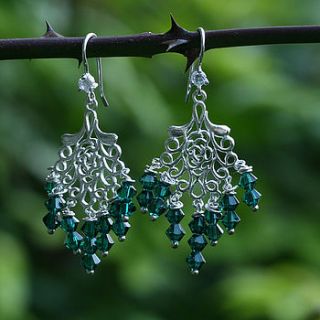 emerald chandelier silver earrings by m by margaret quon