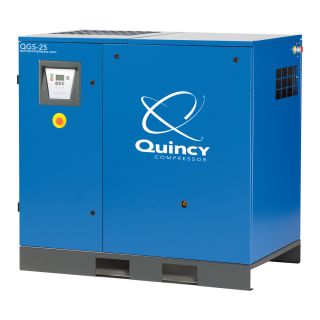 Quincy QGS Rotary Screw Compressor with Dryer — 25 HP, 208/230/460V 3-Phase, 120 Gallon, 99 CFM, Model# 146510-528  50 CFM   Above Air Compressors