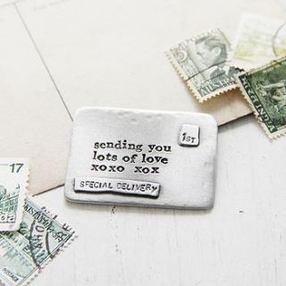 'lots of love' envelope message token by kutuu lifestyle