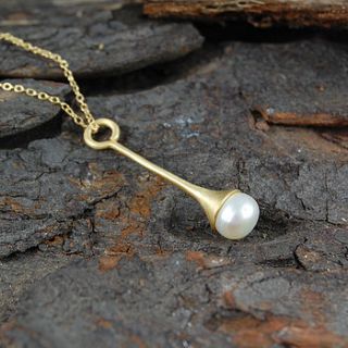 gold white pearl flute necklace by embers semi precious and gemstone designs