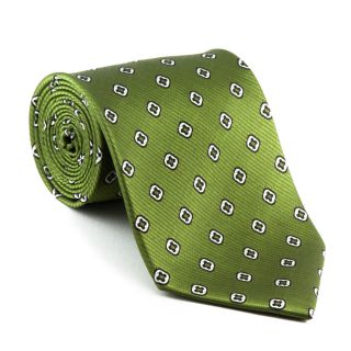 Platinum Ties Mens Patterned Green Clover Tie