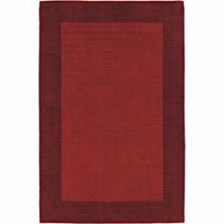 Handmade Alexa Zen Solid Border Red Wool Rug (83 X 11)