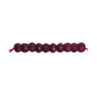 7.5   8.5MM RUBY FACETED RONDELLE BEADS   PK/10