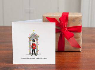 personalised 'queens guard christmas card' by honey tree publishing