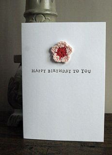 birthday crochet flower greetings card by alilia