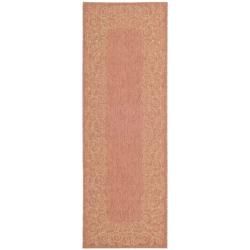 Rust/sand Indoor/outdoor Border Pattern Rug (24 X 67)