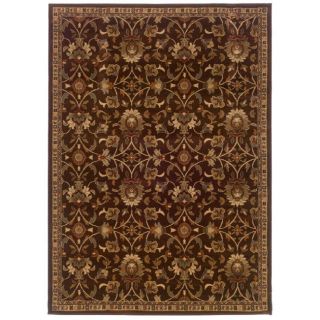 Traditional Brown Floral Rug (5 X 76)