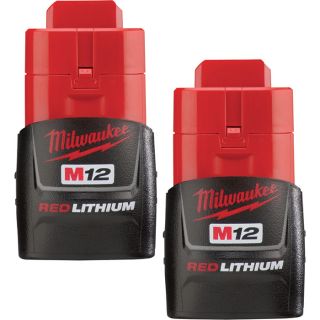 Milwaukee M12 RedLithium Compact 1.5Ah Battery   2 Pack, Model 48 11 2411
