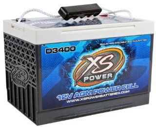 XS POWER D3400 12 Volt 3300 Amperes Car Audio AGM Power Cell Battery Pure Virgin Lead Design  Automotive Batteries 