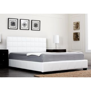 Abbyson Living Abbyson Living Torrance White Bi cast Leather Queen size Bed White Size Queen
