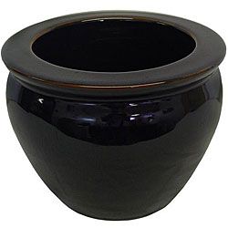 Solid Black Chinese Porcelain Fishbowl