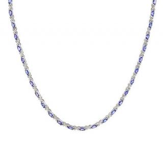 9.50 ct tw Tanzanite Sterling 18 Tennis Necklace —