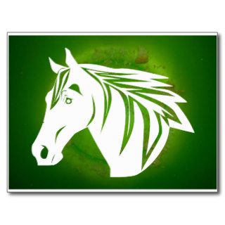 HORSE HEAD GREEN BACKGROUND PRODUCTS POSTCARDS