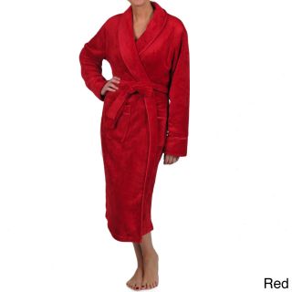 La Cera La Cera Womens Plus Size Satin Trim Robe Red Size 1X (14W  16W)