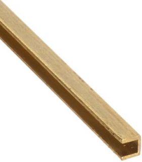 260 Brass U Channel, Unpolished (Mill) Finish, 1/2 to 3/4 Hard Temper, Precision Tolerance, Equal Leg Lengths, Squared Corners, 1/8" x 1/8", 0.022" Wall Thickness, 36" Length (Pack of 3) Brass Metal Raw Materials Industrial & Scie