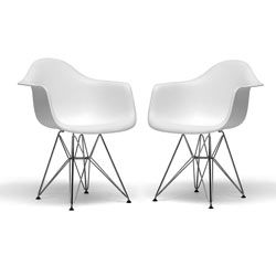 Baxton Studio Ayers Wire Base Arm Chairs (set Of 2)