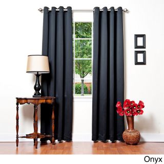 None Grommet Top Thermal Insulated 84 inch Blackout Curtain Panel Pair Black Size 52 x 84