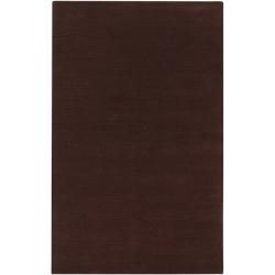 Hand crafted Brown Solid Casual Ridges Wool Rug (76 X 96)