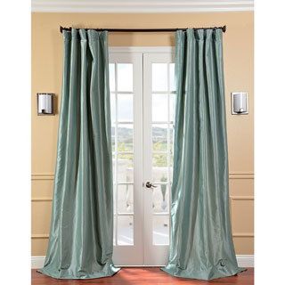 Solid Faux Silk Taffeta Robins Egg Curtain Panel