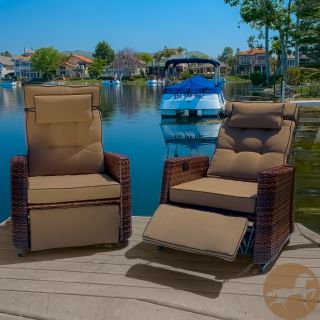 Christopher Knight Home Christopher Knight Home Outdoor Brown Wicker Recliners (set Of 2) Brown Size 2 Piece Sets