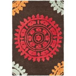 Handmade Soho Chrono Brown/ Multi New Zealand Wool Rug (2 X 3)
