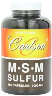 Carlson Labs MSM Sulfur, MSM 800mg, Sulfur 270mg, 180 Capsules Health & Personal Care
