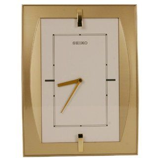 Seiko Wall Clock Gold Tone Metallic Case Curved Glass Crystal QXA270GRH Watches