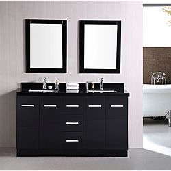 Design Element Elite Contemporary Double sink Bathroom Vanity