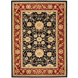 Lyndhurst Collection Majestic Black/ Red Rug (4 X 6)