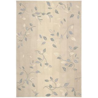 Nourison Hand tufted Contours Cream Rug With Leaf Pattern (73 X 93)