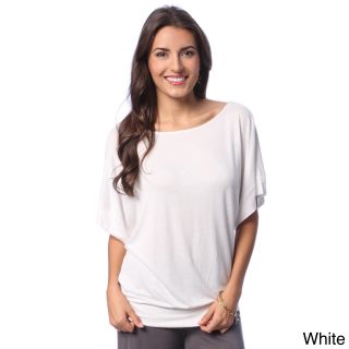 24/7 Comfort Apparel 24/7 Comfort Apparel Womens Banded Dolman Top White Size S (4  6)