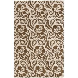 Handmade Contemporary Soho Brown/ivory New Zealand Wool Rug With Cotton canvas Backing (76 X 96)