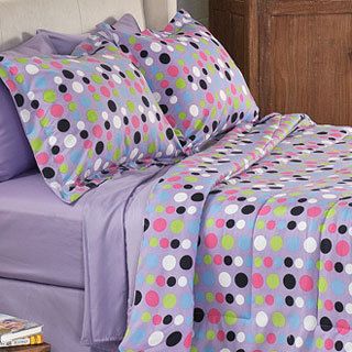 Divatex Home Fashions Dot 6 piece Twin size Bed In A Bag With Sheet Set Multi Size Twin
