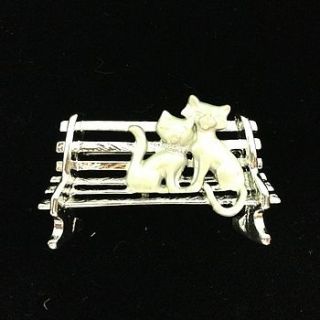 vintage cat bench brooch by iamia