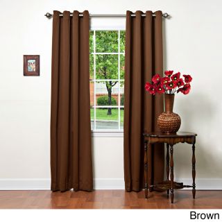 None Grommet Top Thermal Insulated 84 inch Blackout Curtain Panel Pair Brown Size 52 x 84
